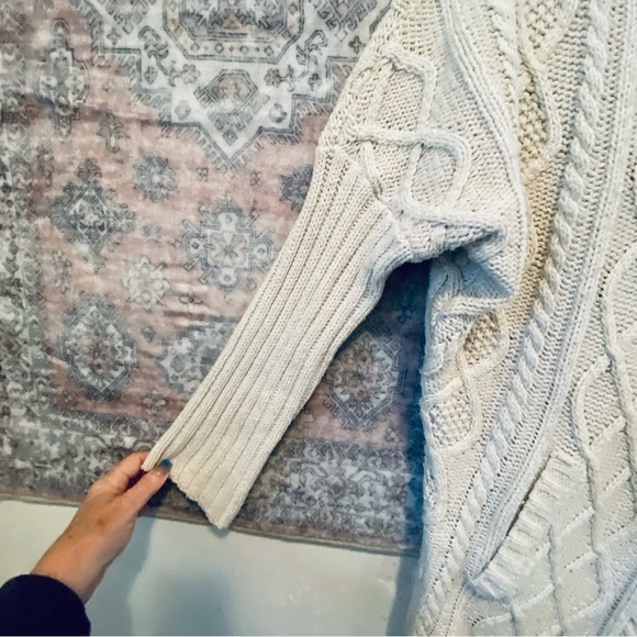 PRANA Delaney Cable Knit Fisherman Knit Long Line Sweater Coat S - Picture 6 of 12